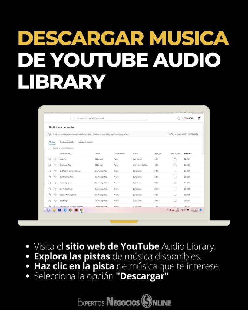 descargar mUsica de YouTube Audio Library