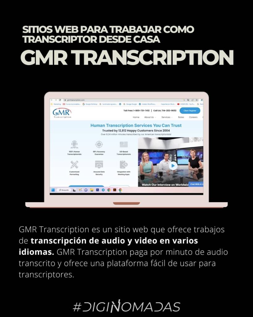 donde trabajar como transcriptor en español