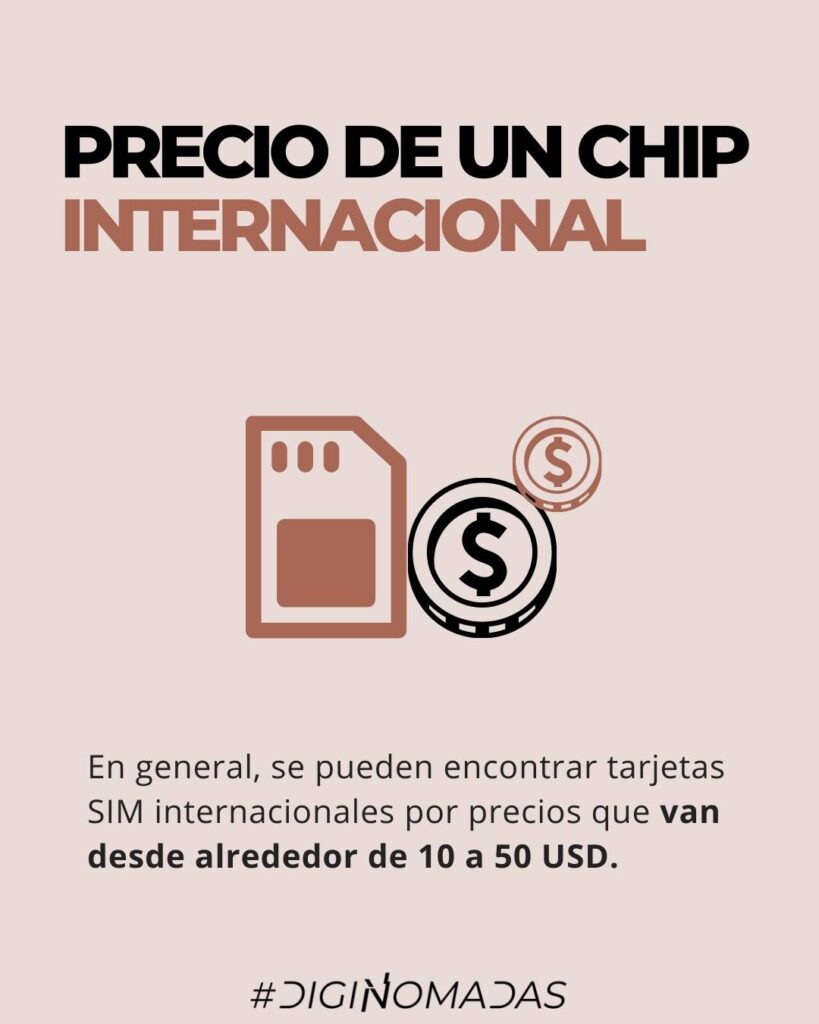 precio de un chip internacional