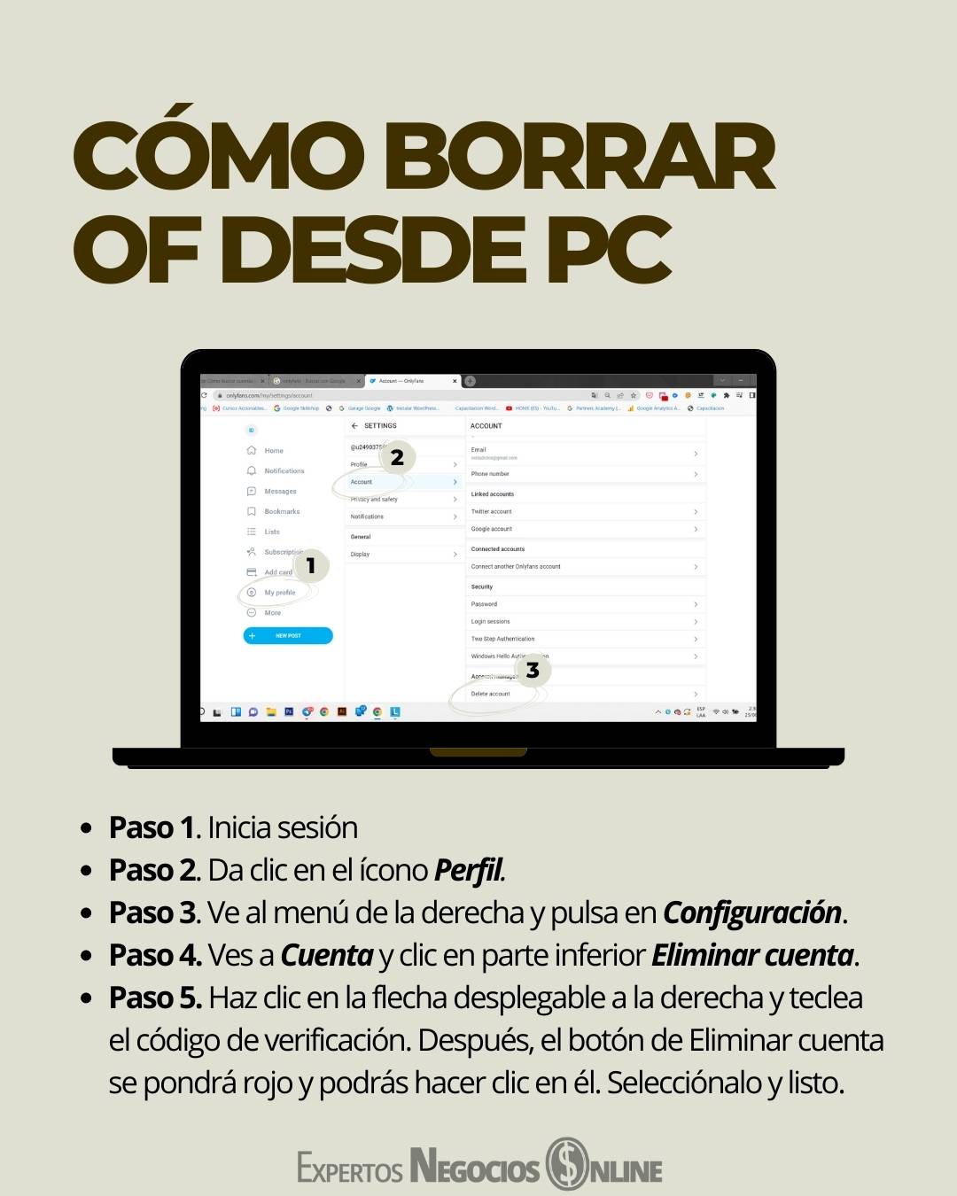 Cómo ELIMINAR mi CUENTA de OnlyFans Darse de baja
