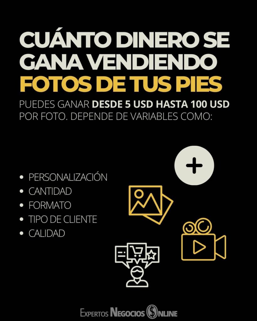 Cuánto dinero puedes ganar vendiendo fotos de tus pies