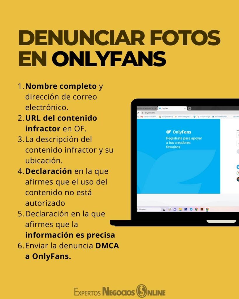 Denunciar fotos en Onlyfans