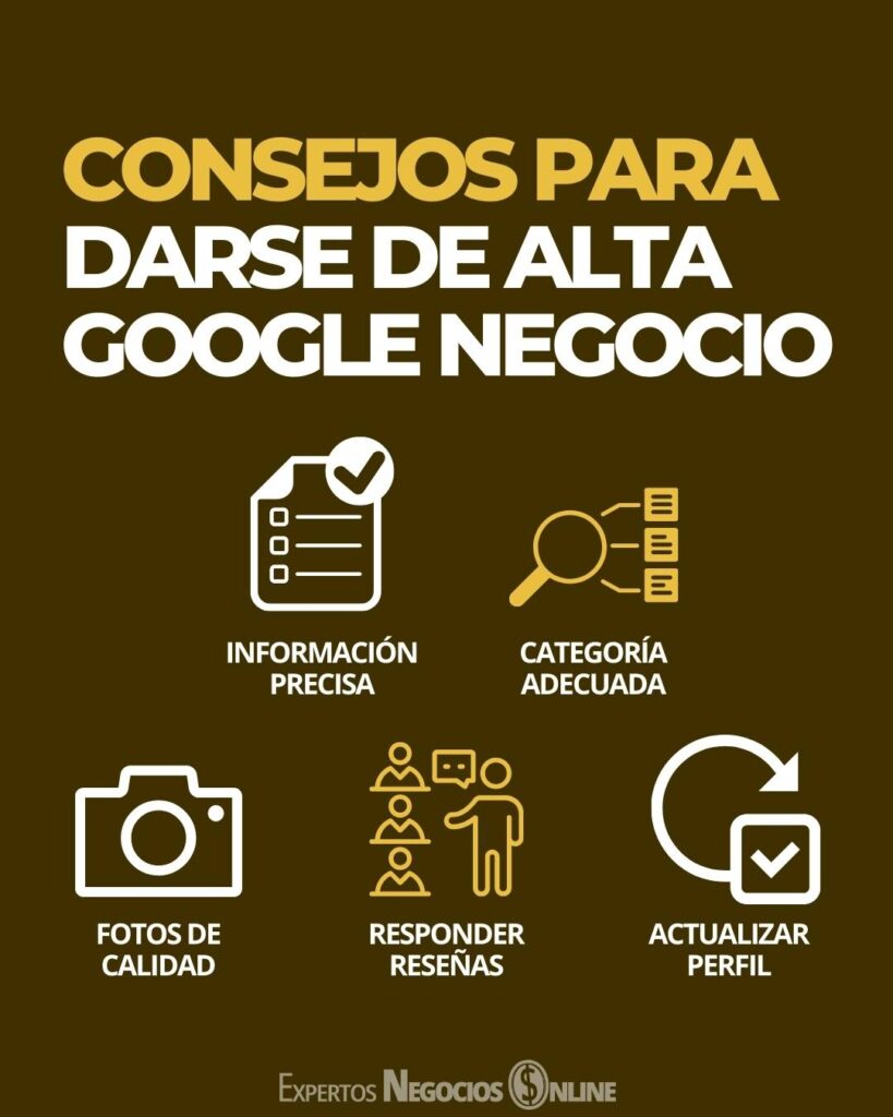 consejos para darse de alta en google negocio