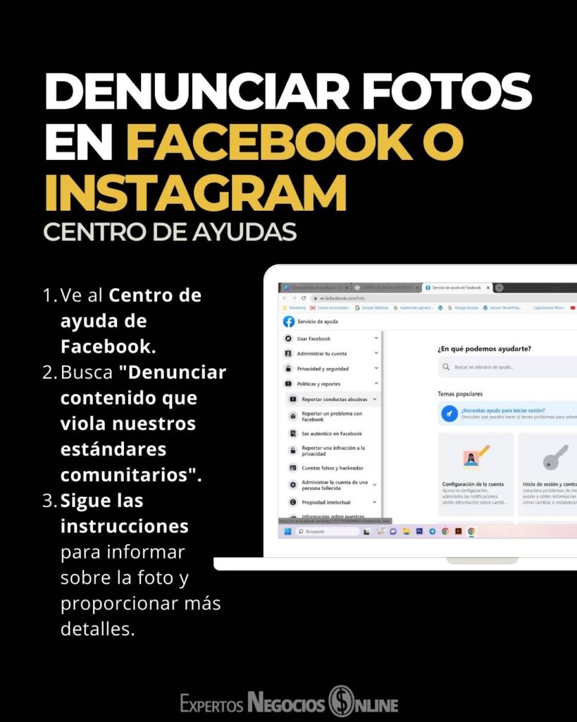 denunciar fotos en facebook o instagram