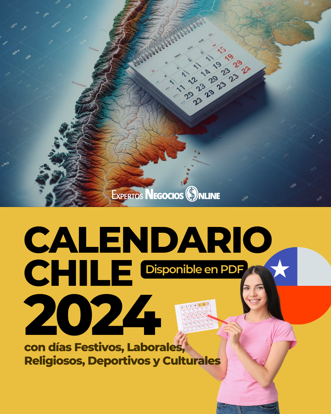 Calendario Comercial 2024 Chile con Feriados | PDF con fechas de descuentos e importantes