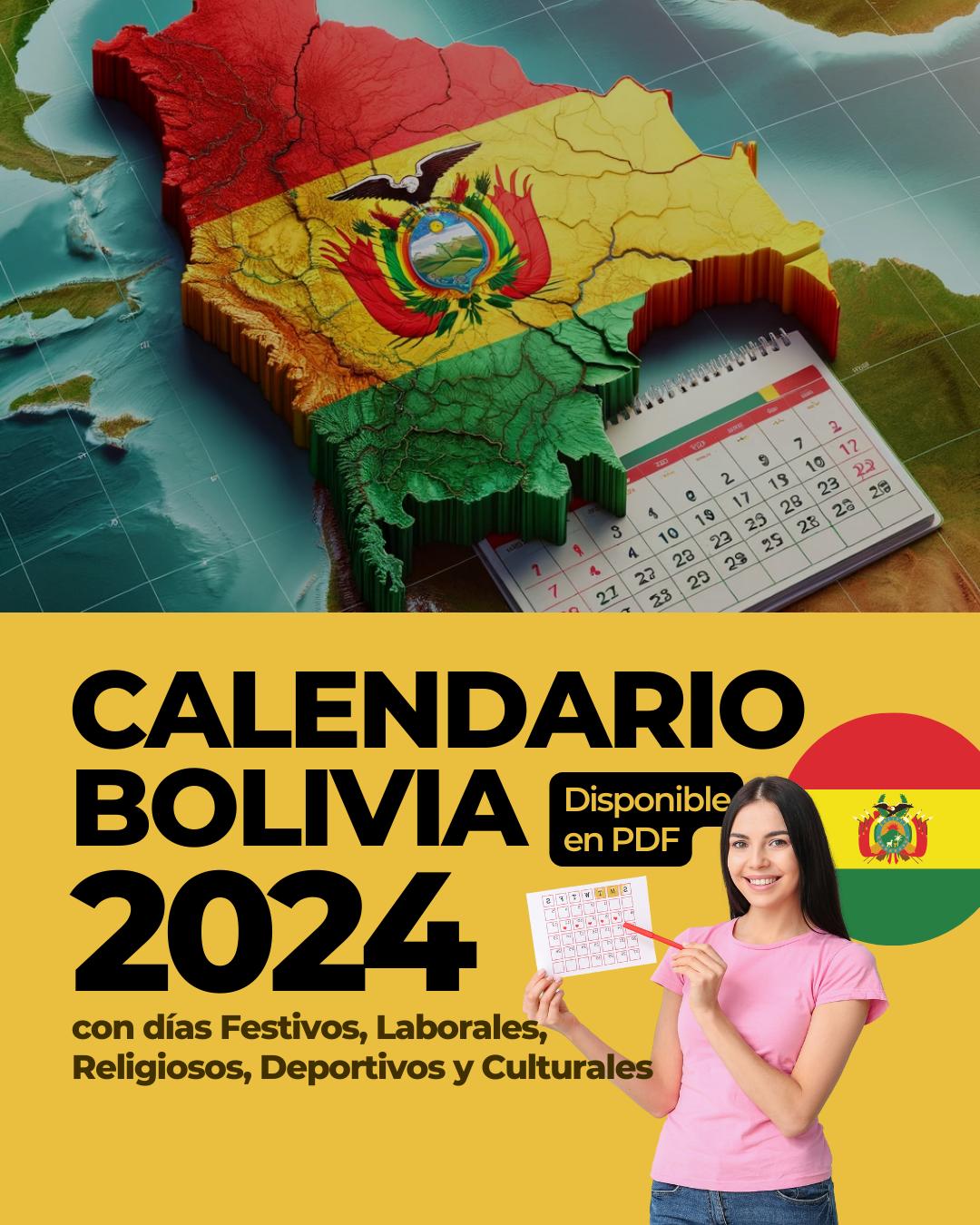 Calendario comercial 2024 Bolivia. Fechas festivas e importantes para Marketing