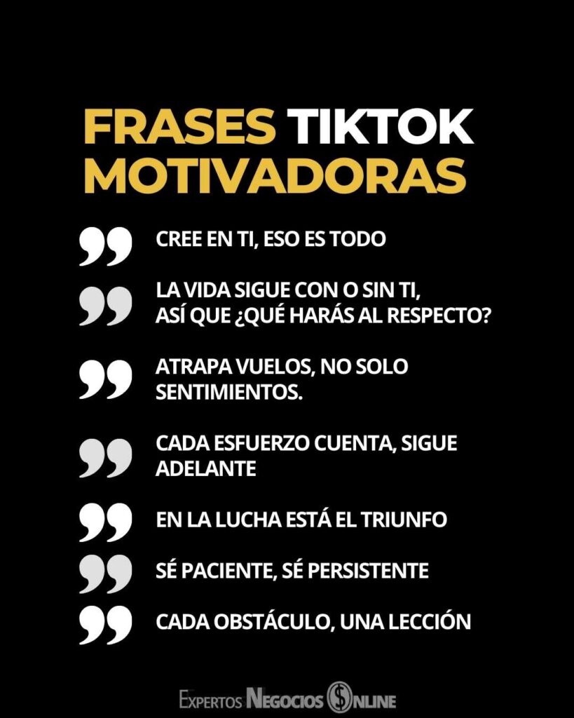 Frases para Tik Tok motivadoras