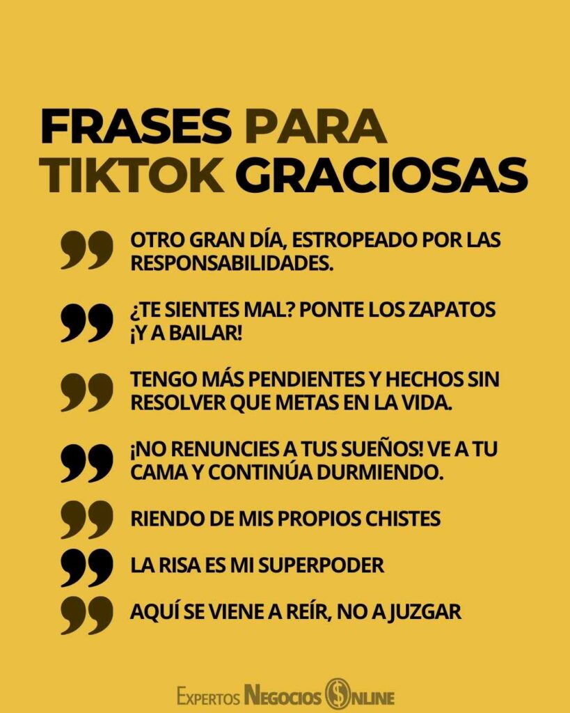 Frases para TikTok graciosas