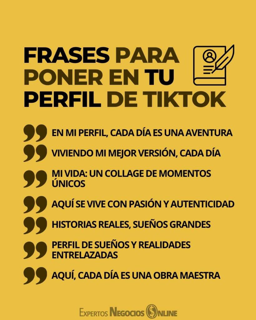 Frases para poner en tu perfil de TikTok